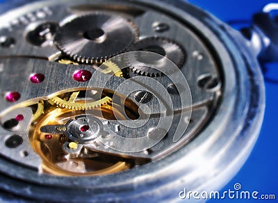 Inside mechanic watch Stock Photo