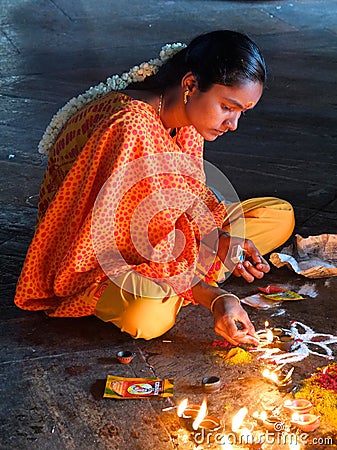 Inside the Menakshi Temple Madurai Editorial Stock Photo