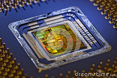 Inside a Microprocessor Stock Photo