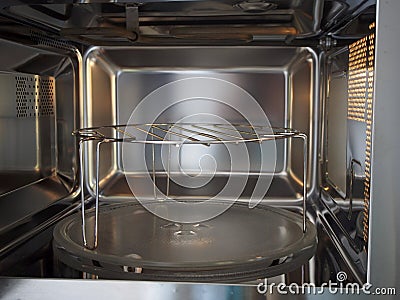 Inside microwave Stock Photo