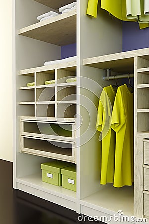 Inside the modern closet Stock Photo