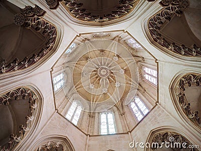 Inside the impressive monastery of Batalha in the Centro region of Portugal Editorial Stock Photo