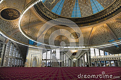 Aymani Kadyrova Mosque interior in Argun, Chechnya, Russia Stock Photo