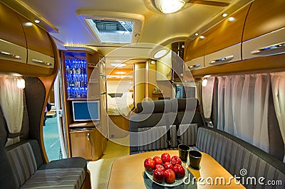 Inside motor home Stock Photo