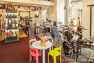 Music shop in ZÃ¼rich Editorial Stock Photo