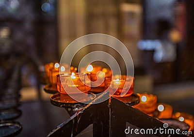 Inside Notre Dame Cathedral in Strasbourg, France Editorial Stock Photo