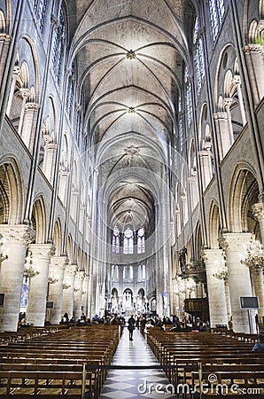 Inside Notre Dame, Paris Editorial Stock Photo