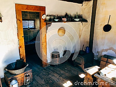 Inside of a original building in Barkerville. Editorial Stock Photo
