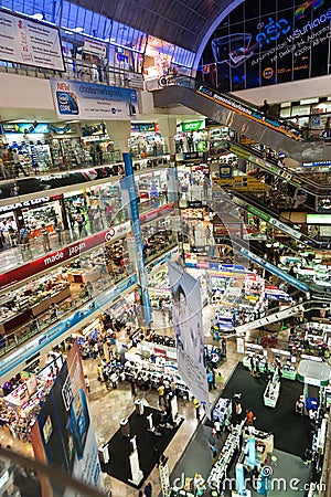 Inside Pantip Plaza Shopping Center for Electronics, Hard- and Software Editorial Stock Photo