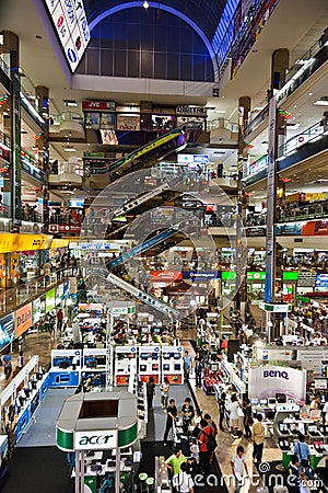 Inside the Pantip Plaza shopping mall in Bangkok Editorial Stock Photo