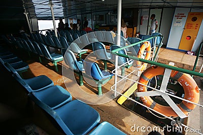 Inside passenger boat Editorial Stock Photo