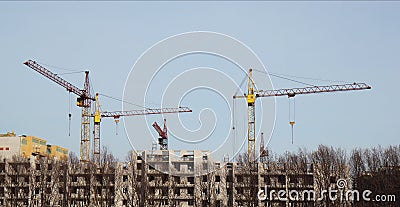 Inside place for many tall buildings Stock Photo