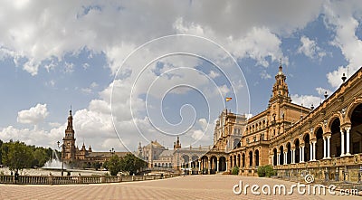 Inside Plaza Espana Sevilla Stock Photo