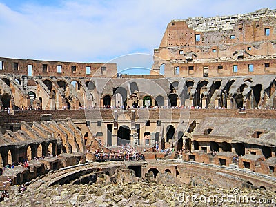 Inside the roman coliseum in Rome Editorial Stock Photo