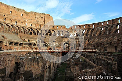 Inside the Roman Colosseum Stock Photo