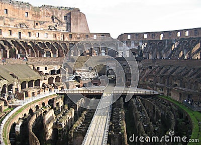 Inside roman colosseum rome Stock Photo