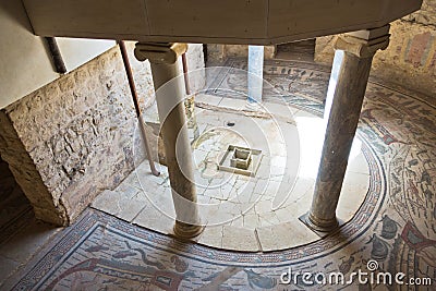 Inside roman villa at Piazza Armerina, Sicily Stock Photo