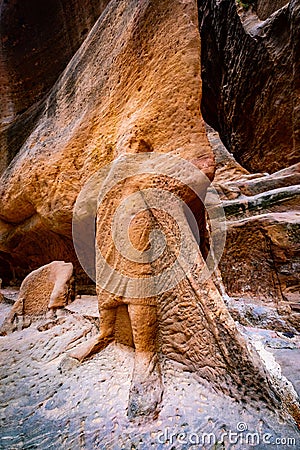 Inside of royal tomb, Petra Editorial Stock Photo