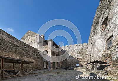 Inside of ruins Bolkow Castle, Poland Stock Photo