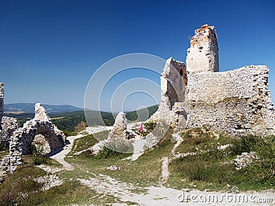 Inside ruins of Cachtice castle Stock Photo