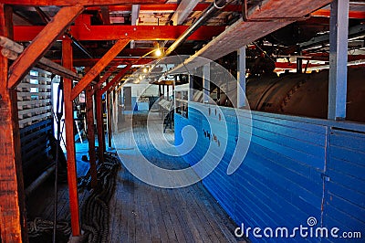 Inside the S.S. Keno sternwheeler in Dawson City, Yukon. Editorial Stock Photo