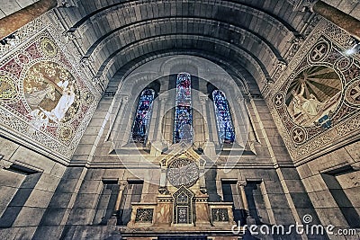 Sacre-Coeur Basilica in Montmartre Paris Editorial Stock Photo