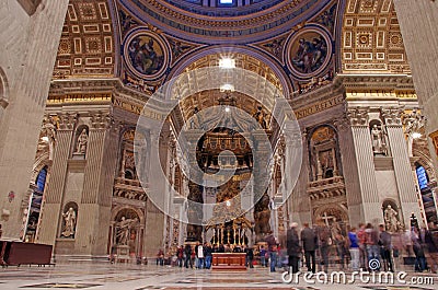 Inside Saint Peter's Basilica Editorial Stock Photo