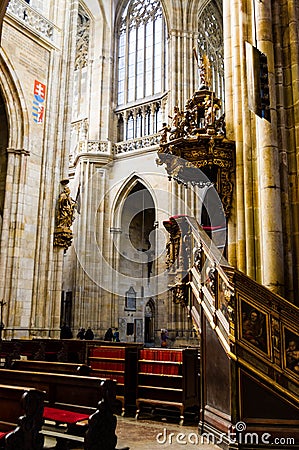 Inside saint vitus cathedral 2 Editorial Stock Photo