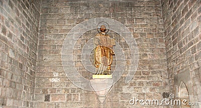 Inside the Santa Maria del Mar-- is an imposing church in the Ri Editorial Stock Photo