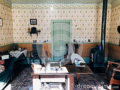 Inside a seamstress building in Barkerville. Editorial Stock Photo