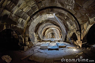 Inside the Selim Caravansaray of Amenia from Inside. Stock Photo