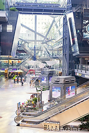 Inside a shopping mall in Beijing Editorial Stock Photo