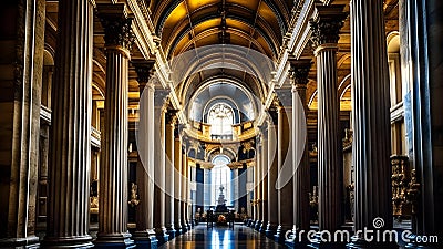 Inside St. Peter's Basilica, by one of the columns, Vatican City. Vatican City, Rome, Italy Stock Photo