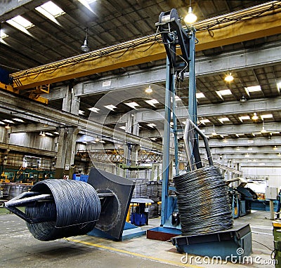 Inside of a steel factory Stock Photo