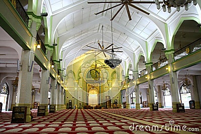 Inside Sultan Mosque Stock Photo