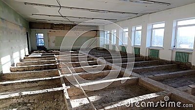 Abandoned building of the soviet musical theater Stock Photo