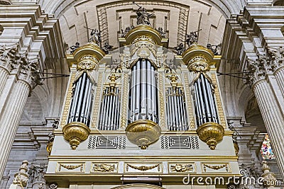 Inside view of the Cathedral in Jaen, also called Assumption Editorial Stock Photo