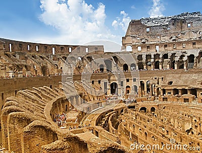 Inside view of Colosseum Stock Photo