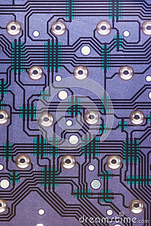 Inside view of computer keyboard electronic circuit Stock Photo