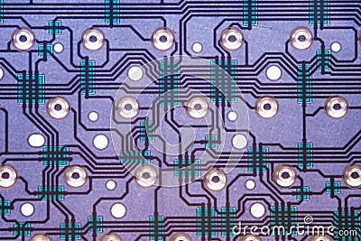 Inside view of computer keyboard electronic circuit Stock Photo