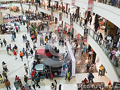 Inside view of Crowded mall Editorial Stock Photo