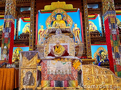 Inside view of Dirang Monastery. Editorial Stock Photo