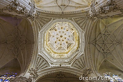 Inside view of the dome of the Burgos cathedral Editorial Stock Photo