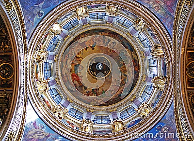 Inside view of dome Isaac Cathedral Editorial Stock Photo