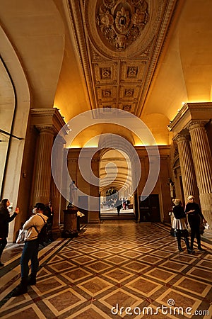 Inside view of Louve museum in Paris Editorial Stock Photo