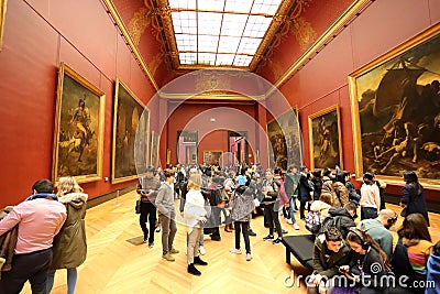 Inside view of Louvre museum in Paris Editorial Stock Photo