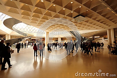 Inside view of Louvre museum in Paris Editorial Stock Photo