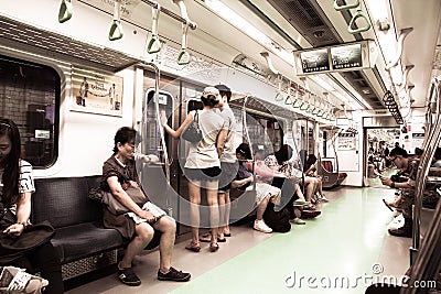 Metropolitan Subway in Seoul, South Korea Editorial Stock Photo