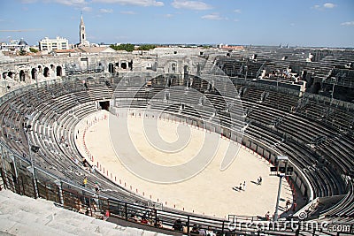 Inside view Roman Arena Stock Photo