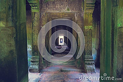 Inside view of Ta Som temple. Angkor Wat Stock Photo